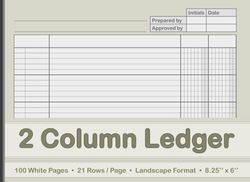 2 Column Ledger Book : Large Blank Columnar Accounting Notebook for Business and Personal Finance Bookkeeping and Analysis Use: For Recording, ... Pages | Landscape 8.25'' x 6 '' | Slate Grey