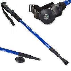 PARENCE. - Set van 2 telescopische Scandinavische wandelstokken met geïntegreerd kompas en 3 eindkappen inbegrepen - Anti-shock systeem/fysieke activiteiten in de volle natuur/outdoor ritten - kleur