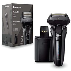 Panasonic ES-LV9U Wet & Dry 5-Blade Electric Shaver for Men - Precise Clean Shaving with Cleaning & Charging Stand, Black - UK 2 pin plug