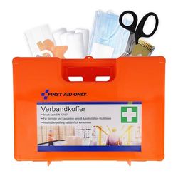 First Aid Only Cassetta Pronto Soccorso First Aid Only Con Maniglia, Din 13157, Inclusi Vetri Divisori, Supporto Per Parete, Viti E Tasselli, Arancione - 2130 Gr