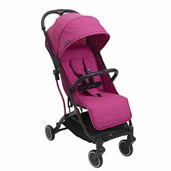 Chicco Trolley Me Kinderwagen - Compacte Buggy - Opvouwbaar - Verstelbare rugleuning - Ultralicht - Baby Wandelwagen met Trolleysysteem, Regenhoes & Uittrekbare Kap - tot 15 kg - Roze