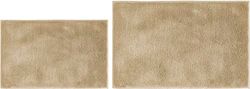andiamo Florida - Lot de 2 Tapis de Bain antidérapants - Doux et Moelleux - Tapis de Bain antidérapant et Lavable - 40 x 60 cm + 50 x 80 cm - Taupe