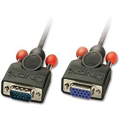 Lindy 31421 Prolunga Monitor VGA, con Viti, 2 mt, Nero