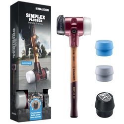 Simplex Plusbox Starter Kit, Simplex Soft Hammer D80, Rubber Composition with Base/Superplastic as Well as a TPE Soft and TPE Mid Impact Insert Plus Bottle Opener | 3027s025