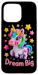 Unicorn Lover Master Builder Building Bricks Blocks Toy Kids Case for iPhone 15 Pro Max