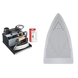 Polti Fi000032 Vaporella 2H Professional, Plancha De Vapor Con Caldera, Tapón De Seguridad + Plantilla Teflon Anti Brillos Vaporella Para Planchas Profesionales, Acero, Plata