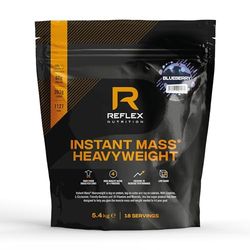 Reflex Nutrition Instant Mass Heavyweight - Mass Gainer - Over 1000 Kcal per Serving, 60g Protein, Creatine - High Calorie Post Workout or Before Bed Protein Shake (Blueberry, 5.4 kg)