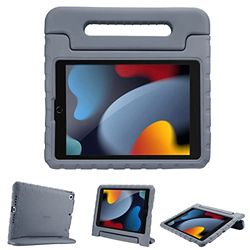 ProCase Kinderhoes voor iPad 10.2 7e Generatie/iPad Pro 10.5 / iPad Air 3, Ultra Lichtgewicht Schokbestendig Kindvriendelijke Beschermhoes Robuuste hoes met Handvatstandaard -Grijs