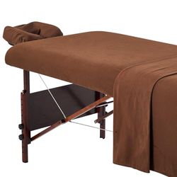 Master Massage Deluxe - Set di lenzuola in flanella, 3 pezzi, colore: Cioccolato