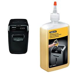 Fellowes distruggi documenti automatico a frammento 150C, 150 fogli + Olio Lubrificante per Distruggidocumenti, 355 ml