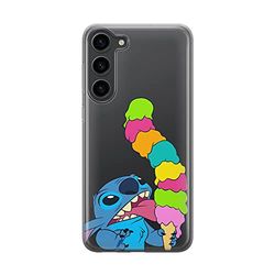 ERT GROUP mobiel telefoonhoesje voor Samsung S23 origineel en officieel erkend Disney patroon Stich 015 optimaal aangepast aan de vorm van de mobiele telefoon, gedeeltelijk bedrukt