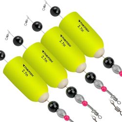 THKFISH Dobbers, hengeldobbers, set van 4 stalen dobbers, snoek, forel, dobbers, verzwaarde knallende vlotters, 4 stuks (geel, 6 cm)