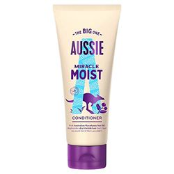 Aussie Miracle Moist Hair Conditioner, Moisture-Quenching Vegan Formula For Dry & Damaged Hair, Replenishes Brittle Hair, With Macadamia Nut Oil, Cruelty Free, Recyclable Bottle, 350ml