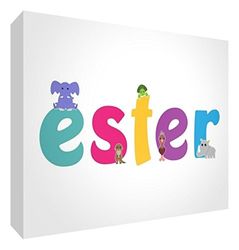Little Helper LHV-ESTER-A5BLK-15IT Decoratief paneel voor pasgeborenen/doop, cadeau-idee, personaliseerbaar ontwerp met de naam van een meisje, meerkleurig, 14,8 x 21 x 2 cm