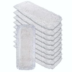Emerson Mocio in cotone 40 cm – 10 pezzi, mocio lavapavimenti, sistema di montaggio tascabile, assorbe l'umidità e pulisce perfettamente lo sporco