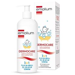 Emolium Dermocare 3in1 - Liquide De Bain, Gel Nettoyant, Shampoing - 400 ml