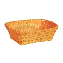 Excelsa - Cesta Trenzada (24 x 18 cm), Color Naranja, 6 Unidades