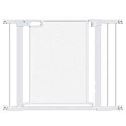 PawHut Pressure Fit Safety Gate for Doorways and Staircases, Dog Gate w/ Auto Closing Door, Pet Barrier for Hallways w/ Double Locking, Openings 75-103CM - White