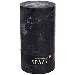 Spaas Rustic Unscented Pillar Candle 100/200 mm, 120 Hours, Black