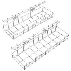 Kabelhouder bureau voor orde op de werkplek van wit metaal - kabelmanagement voor kabels, opladers, stekkerdozen - voor een veilige houvast (2 × maat L, organizer & kabelgoot) KD Essentials