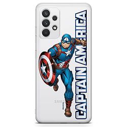 ERT GROUP etui na telefon Samsung A32 4G LTE, case oryginalny i oficjalnie licencjonowany przez Marvel, wzór Kapitan Ameryka 030, optymalnie dopasowane, plecki z TPU częściowo przeźroczyste