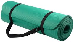 BalanceFrom GoYoga Multifunctionele 12 mm extra dikke hoge dichtheid anti-scheur oefenmat met draagriem (groen)