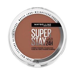 Maybelline Powder Foundation, Long-lasting 24H Wear, Medium to Full Coverage, Transfer, Water & Sweat Resistant, SuperStay 24H Hybrid Powder Foundation, 75
