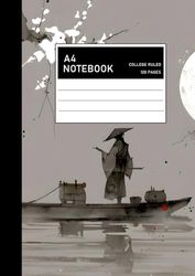 A4 Notebook, College Ruled, 120 Pages: Vintage Aesthetic Notebook Journal For College, Students, School, Work, Office