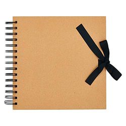 Papermania Álbum de recortes, Kraft, castanho, 20,3 x 20,3 cm, 40 folhas, crie o seu próprio álbum de fotos e decore com acessórios para álbuns de recortes, livro para lembranças de casa, adicione