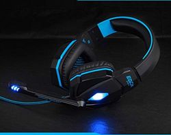 Shot Case Gamer-hoofdtelefoon met microfoon en afstandsbediening voor PC Asus ROG LED, universele geluidsregelaar, USB-jackplug, blauw