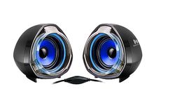 Woxter SO26-055 Big Bass 70 - Altavoces para PC (Mando de Control de Volumen, 15 W de Potencia, Conexiones 3.5 mm, USB, óptimo para PC/Smartphones/Videoconsolas) color Negro/Azul
