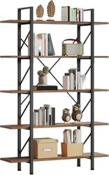 YITAHOME Libreria a 5 Livelli, Libreria Artistica Moderna, Scaffale per Libri, Scaffali in Soggiorno/Casa/Ufficio, Organizzatore Porta Libri per Libri/Film - Marrone Rustico
