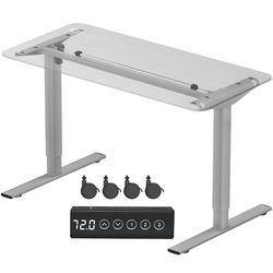 JUMMICO Estructura de Mesa de Escritorio Regulable en Altura con Motores Fuertes, Estructura de Mesa con 3 Controladores de Memoria para Sentarse de pie (Gris)