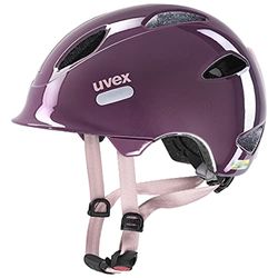 uvex oyo - lätt cykelhjälm för barn - individuell storleksanpassning - anpassad för LED-belysning - plum - dust rose - 50-54 cm