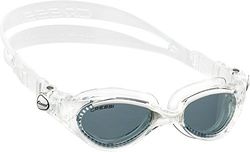 Cressi Flash Swim Goggles óculos de natação premium para adultos 100% anti-UV, transparente/branco/cinzento, tamanho único