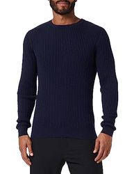 SELETED HOMME SLHBERG Cable Crew Neck NOOS, Navy Blazer/Detail: melange, S