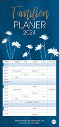 Agenda familial Indigo 2024. Grand calendrier familial avec un beau design et beaucoup d'espace pour les rendez-vous : outil d'organisation et accroche-regard en un ! Calendrier 2024 avec 5 colonnes.