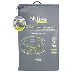 AKTIVE Copertura impermeabile per tavolo da giardino, coperture impermeabili per mobili da giardino, copertura per tavolo rotondo, Ø150 cm, 60% poliestere, con protezione UV, grigio, Giardino