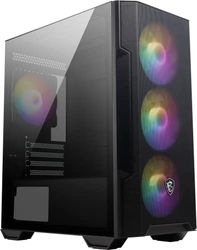 MSI MAG FORGE M100R Mini-Tower PC Case - Tempered Glass, Micro-ATX & Mini-ITX Capacity, Front Mesh Panel, 4 x 120mm ARGB fans with Hub Controller, Magnetic Dust Filter, USB 3.2 Gen 1 Type-A Port