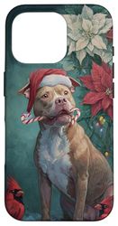 Pitbull Dog Christmas Holiday Artwork Case for iPhone 16 Pro