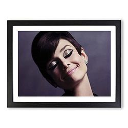 Audrey Hepburn No.4 Modern Framed Wall Art Print, Ready to Hang Picture for Living Room Bedroom Home Office Décor, Black A4 (34 x 25 cm)