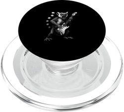 Lemur Playing Electric Guitar Rock Music Lover PopSockets PopGrip for MagSafe