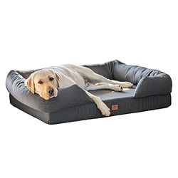 Ferplast Cuccia Cane Cuscino Cane Grande Lettino Cane Memory Foam Letto Cane Ortopedico Lettino Cane Sfoderabile 112 x 88 x h 26,5 cm. Grigio