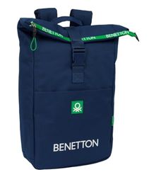 BENETTON GREEN - Backpack with Flap for 15.6 Inch Laptop, Ideal for Different Ages, Comfortable and Versatile, Quality and Resistance, 28 x 13 x 42 cm, navy, M, Casual