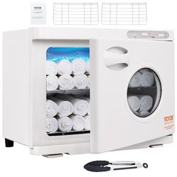 VEVOR Chauffe-Serviettes Stérilisateur 23 L Sèche-Serviettes avec Lumière UV et 2 Paniers en Acier Inoxydable Chauffage Rapide Convient pour Max 54 Serviettes Spa Salon de Beauté Salle de Bain Hôtel