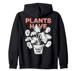 Cute Ghost Plant Monstera Aesthetic Cottagecore Zip Hoodie