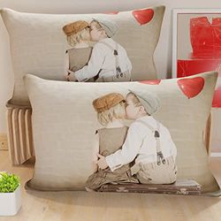 PETTI Artigiani Italiani - Par de Fundas de Almohada 30x50 cm, Pareja de Funda de Cojín Beso Beige, 100% Microfibra Hipoalergénica, Paquete de 2, Made in Italy