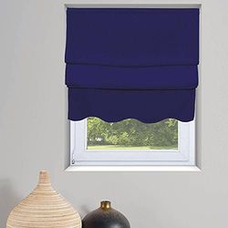 MADECOSTORE Boat Screen Blind with Wavy Base, navy, L45 x 170cm