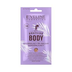 Eveline Cosmetics Brazilian Body Gel-Balsamo Autoabbronzante Rassodante con Eritrulosio, DHA e Caffeina - Formula Vegana