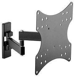 goobay TV muurbeugel - 23 tot 42 inch, volledig beweegbare kantel- en zwenkbare monitorhouder, 15 kg draagkracht, 44 cm tot 282 cm uittrekbare wandafstand, VESA-standaard, enkelarmgewricht 49714 zwart